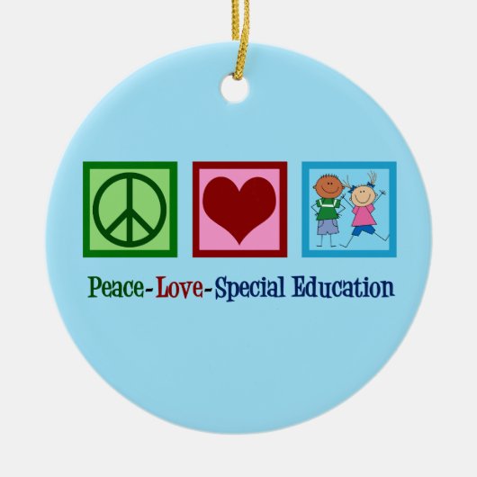 Peace Love Special Education Teacher Keramisch Ornament (Voorkant)