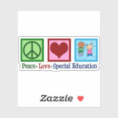 Peace Love Special Education Teacher Sticker (Vel)