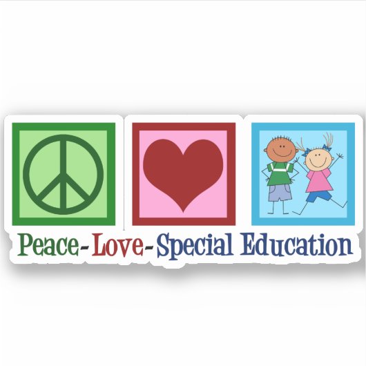 Peace Love Special Education Teacher Sticker (Voorkant)