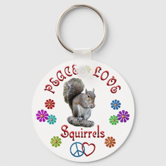 Peace Love SQUIRRELS Sleutelhanger (Voorkant)