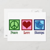 Peace Love Stamps Briefkaart (Voorkant / Achterkant)