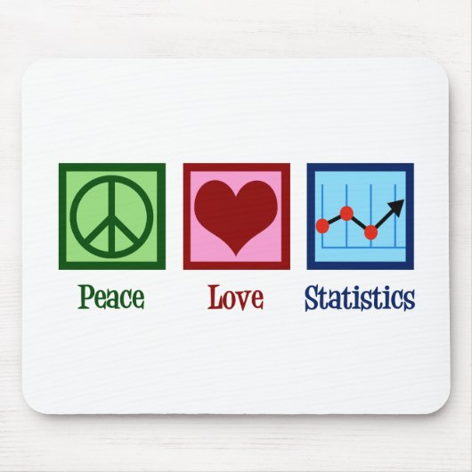 Peace Love Statistics Muismat (Voorkant)