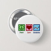 Peace Love Statistics Ronde Button 5,7 Cm (Voorkant /achterkant)