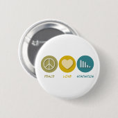 Peace Love Statistics Ronde Button 5,7 Cm (Voorkant /achterkant)
