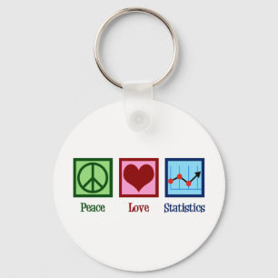 Peace Love Statistics Sleutelhanger