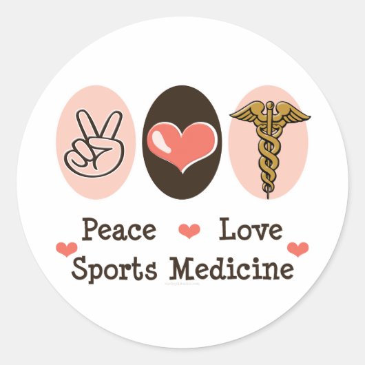 Peace Love Stickers de médecine sportive (Devant)