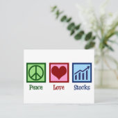 Peace Love Stocks Briefkaart (Staand voorkant)