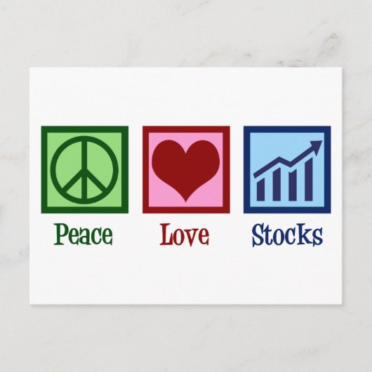 Peace Love Stocks Briefkaart (Voorkant)