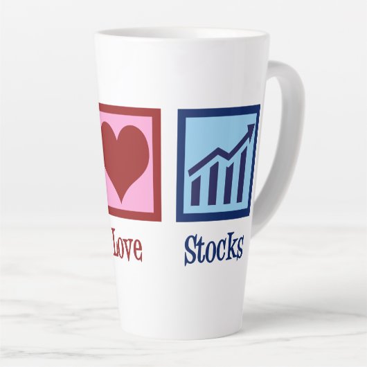 Peace Love Stocks Latte Mok (Rechterhoek)