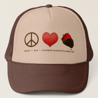 Peace Love Strawberries Trucker Pet