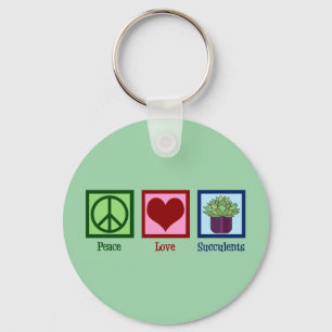 Peace Love Succulents Sleutelhanger