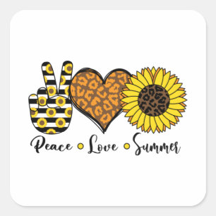 Peace Love Summer Cool T Shirt Vierkante Sticker