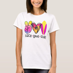Peace Love Summer Surf Retro Vacation T-shirt