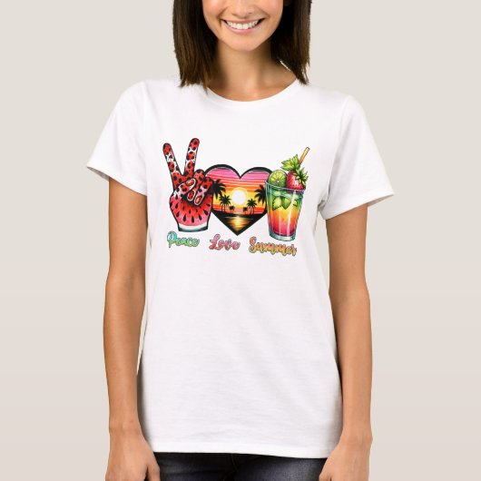 Peace Love Summer T-shirt (Voorkant)