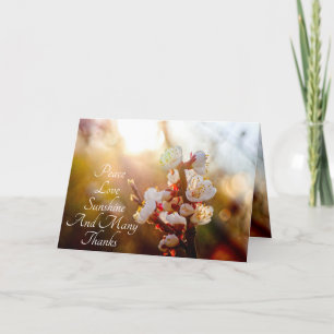 Peace, Love, Sunshine And Many Thanks Bedankkaart