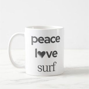 Peace Love Surf   Kust Surfer Strandhuis Koffiemok