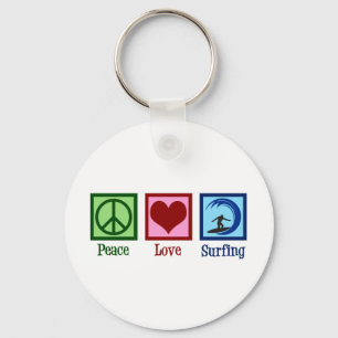 Peace Love Surfing Sleutelhanger