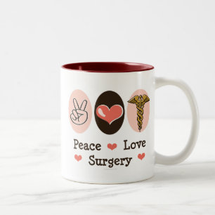 Peace Love Surgeon Cup Tweekleurige Koffiemok