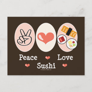 Peace Love Sushi Briefkaart