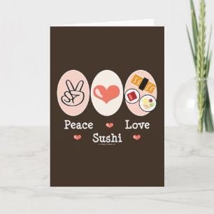 Peace Love Sushi Wenskaart Kaart