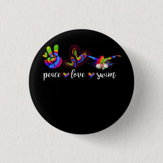 Peace Love Swim Goggles Tie Dye Swimmer W Ronde Button 3,2 Cm