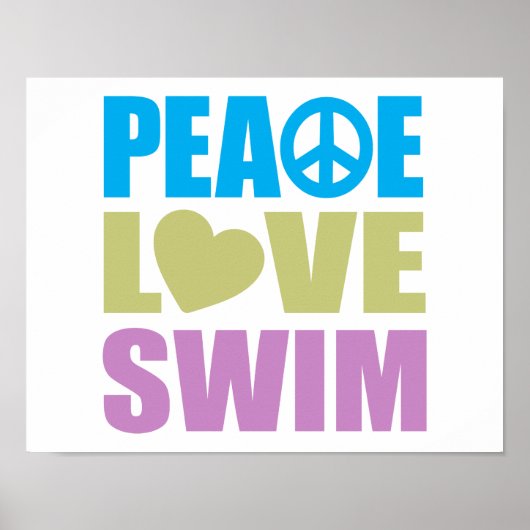 Peace Love Swim Poster (Voorkant)