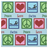 Peace Love Swimming Stof (Close Up)