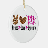 Peace Love Synchro Synchronized Skating Keramisch Ornament (Rechts)