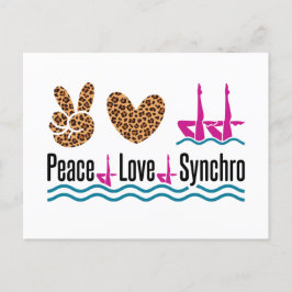 Peace Love Synchro Synchronized Swimming Artistic Briefkaart