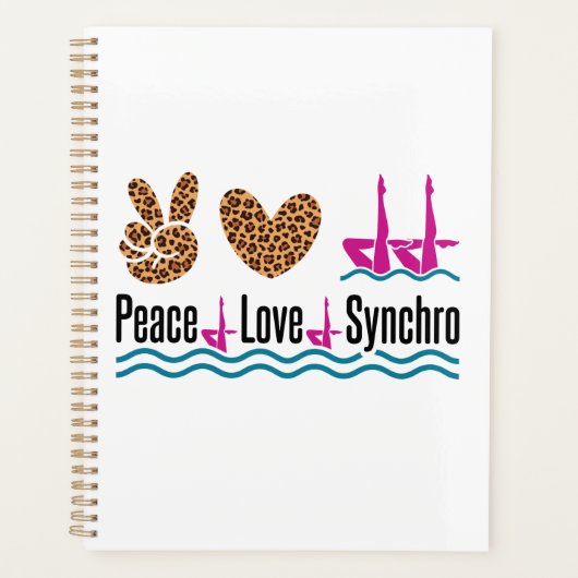 Peace Love Synchro Synchronized Swimming Artistic Planner (Voorkant)