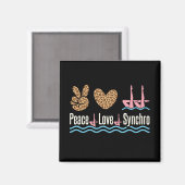 Peace Love Synchro Synchronized Swimming Magneet (Voorkant / Achterkant)