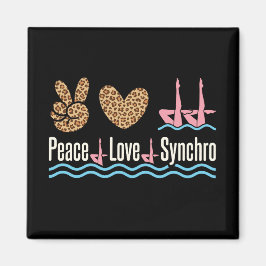Peace Love Synchro Synchronized Swimming Magneet
