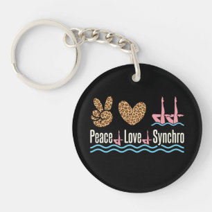 Peace Love Synchro Synchronized Swimming Sleutelhanger