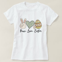 Peace Love T-Shirt de Pâques - Printemps amusant e