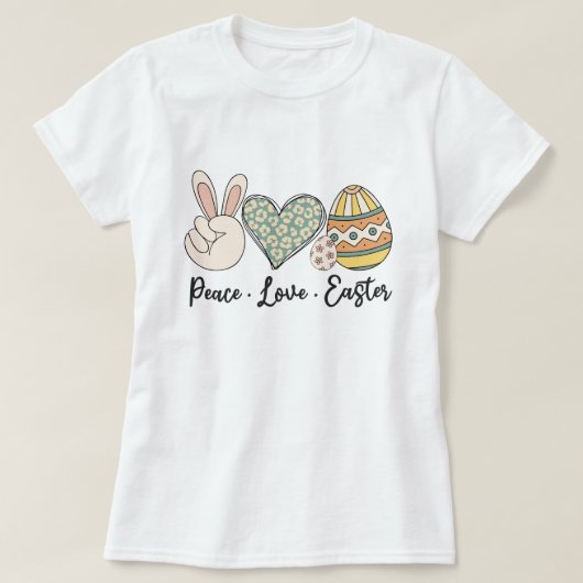 Peace Love T-Shirt de Pâques - Printemps amusant e (Design devant)
