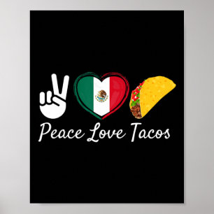 Peace Love Tacos Cinco de Mayo Mexicaans Poster