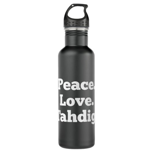 Peace Love Tahdig Funny Persian Rice Iran Waterfles (Voorkant)