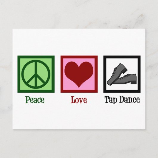Peace Love Tap Dance Briefkaart (Voorkant)