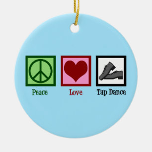 Peace Love Tap Keramisch Ornament