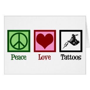 Peace Love Tattoos Cute Tattoo Artist Pistool Card