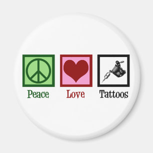 Peace Love Tattoos Cute Tattoo Artist Pistool Magneet