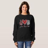 Peace Love Teach Book Cute Teacher Graphic T-shirt (Voorkant volledig)