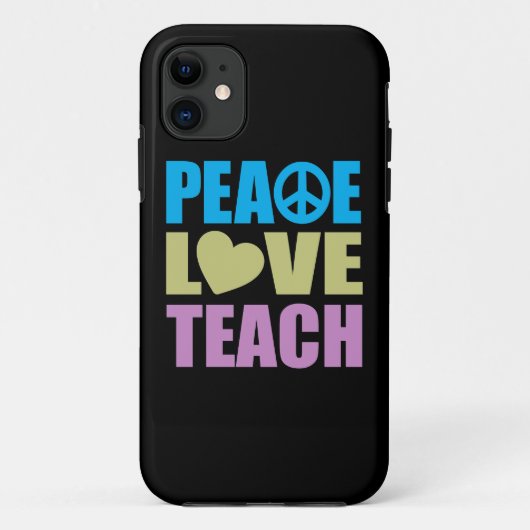 Peace Love Teach Case-Mate iPhone Case (Achterkant)