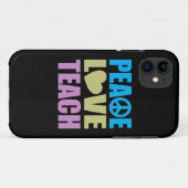 Peace Love Teach Case-Mate iPhone Case (Achterkant (horizontaal))