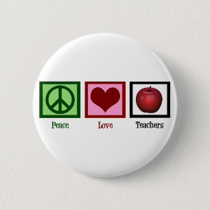 Peace Love Teachers Ronde Button 5,7 Cm
