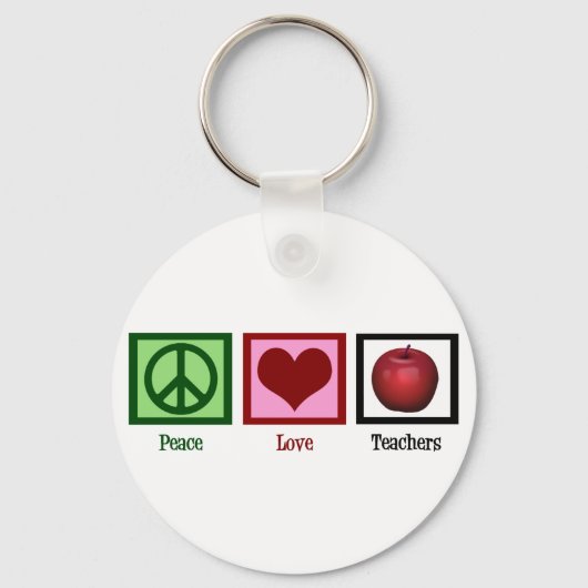 Peace Love Teachers Sleutelhanger (Voorkant)