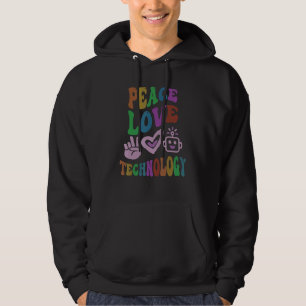 PEACE LOVE TECHNOLOGY Retro Computer Leraar Groov Hoodie