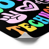 Peace Love Technology Retro Computer Leraar Vibes Poster (Hoek)