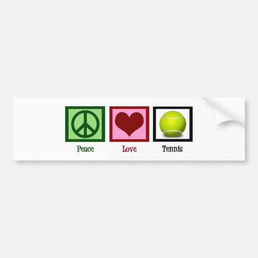 Peace Love Tennis Bumpersticker (Voorkant)