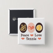 Peace Love Tennis Button (Voorkant /achterkant)